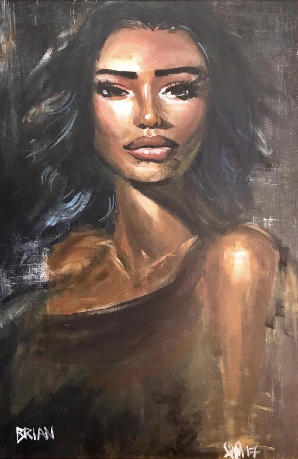 Brown Queen — expressive portrait painting